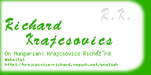richard krajcsovics business card